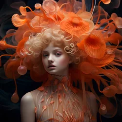 A Close Portrait of the Beautiful Underwater Actinia Sea Anemones Flower Goddess 1