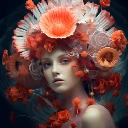 A Close Portrait of the Beautiful Underwater Actinia Sea Anemones Flower Goddess 2