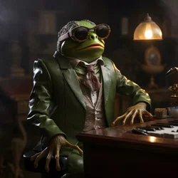 Elton John as a frog with sunglasses and piano 2