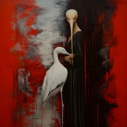 Woman and Stork 1