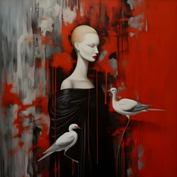 Woman and Stork 3