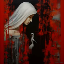 Woman and Stork 4