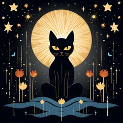 Cat Meditating on a Lotus Flower 1