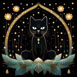 Cat Meditating on a Lotus Flower 4