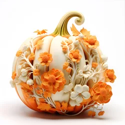 Pumpkin with Flowers Growing Out 3