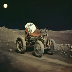 Moon Beetle, Moon Landscape with Craters 4
