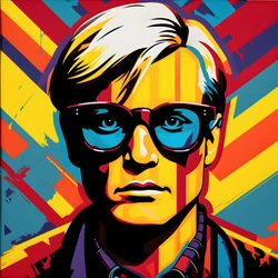 Pop Art Portrait, Half-Body, Colorful, Graphic, Morning, in the Style of Andy Warhol, Roy Lichtenstein, Robert Rauschenberg, Jasper Johns, Keith Haring 3