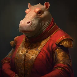 Portrait of an Old Republican Female Hippopotamus 3