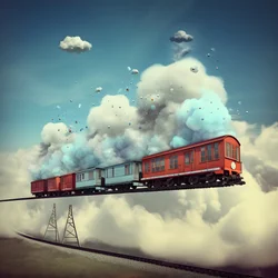 A Fast Moving Social Media Train Flying Through the Clouds Hanging by a Thread 3