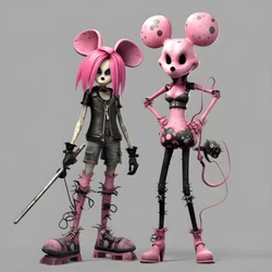 Nightmare Before Christmas Punk Pink Minnie and Mickey Mouse 3
