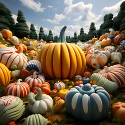 Colorful Pumpkins in 3D 1