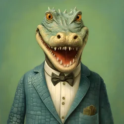 A Crocodile in Comic Style 3
