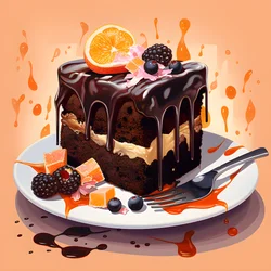 Chocolate Caramel Rhubarb Cake 1