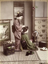 Hairdressing, Japan, c.1880