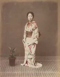 Woman with Potted Plant