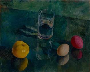 Still Life Against A Green Background