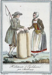 Inhabitants of Egelshaim, near Strasbourg - in Encyclopedia of Travels by J. Grasset St Sauveur, Deron, Paris