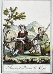 Man and Woman of the Vosges - in “Encyclopédie des voyages” by J. Grasset St Sauveur, Deron, Paris