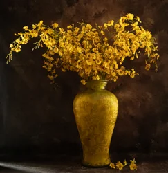 Golden Flowers in Vase