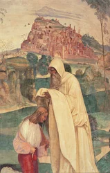 Life of St. Benedict, Scene 4: The Monk Romanus Dresses Benedict