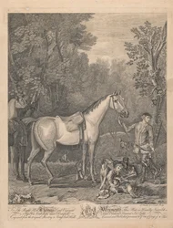 Two Riders by a Farmhouse Asking Direction from a Peasant (dedicated to Thomas Lord Viscount Weymouth)