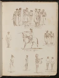 Studies of Eight Soldiers Inscribed 