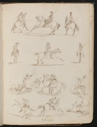 Twelve Pen Studies Inscribed 