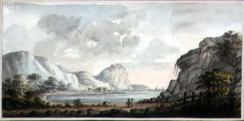 Landscape with Two Figures Overlooking a Bay, c.1825
