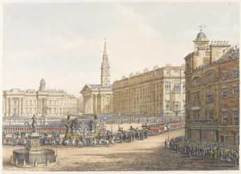 The Funeral Car and Procession at the State Funeral of the Duke of Wellington Passing Mansion House November 18th 1852