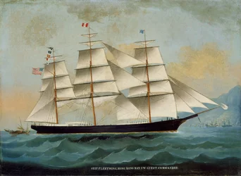 The Ship Fleetwing, Hong Kong Bay, J. W. Guest, Commander