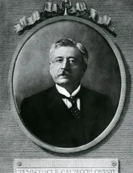 Portrait of Temistocle Calzecchi Onesti, Italian Physicist and Inventor, Etching after Photograph