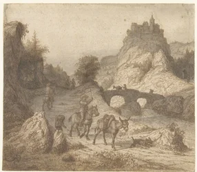 Mountain Landscape with Castle and Figures