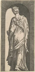 Sibyl Seen from the Back, Looking Downward to the Left
