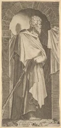 St. James Minor in an Arcuated Niche, Holding a Walking Stick in His Hands, 1545