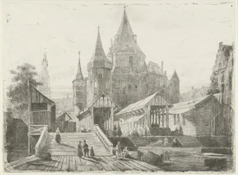 View of the Nieuwmarkt in Amsterdam