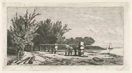 Man and Boy by the Riverbank