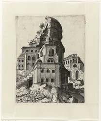 Ruin with a Staircase on the Left (series title: Depictions of Various Ruins Useful to Painters and Other Artists)