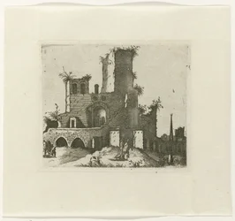 Ruins with Rectangular Tower