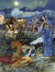 Jason, helped by Medea ploughing fields of Mars, c. 1900