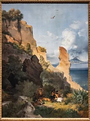 Landscape with hunt of centaurs