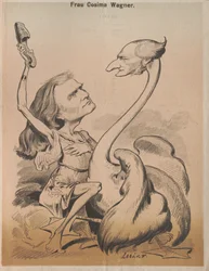 Richard Wagner as Swan and Cosima Wagner as Leda Cover of Die Bombe