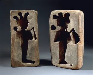 Two moulds of Osiris figure, from Abydos