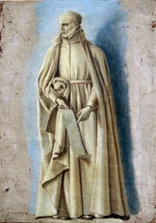 Saint Ignace holding a scroll containing the rules of his order