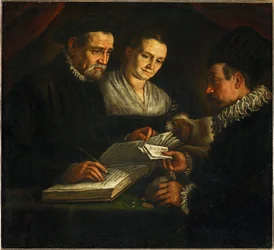 The Money-Changer Orazio Lago, His Wife and a Client