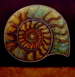 Ammonite Gold and Burgundy