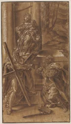 Madonna with Child and Apostle Andrew (left) and Saint Jude (right)