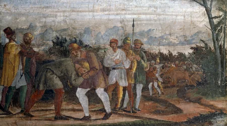 Scene from Life of Prodigal Son, by Circle of Lelio Orsi, Rocca di Novellara, Emilia-Romagna, Italy