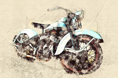 Classic Motorcycle Painting