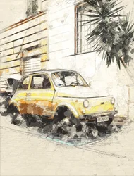 Classic Yellow Fiat