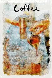 Coffee Pour Watercolor